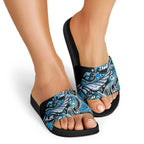 Maori Matariki - Manaia Slide Sandals Galaxy Blue Paua Shell