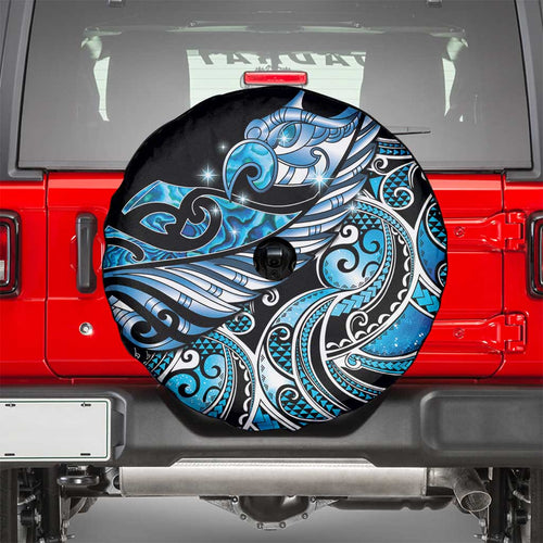 Maori Matariki - Manaia Spare Tire Cover Galaxy Blue Paua Shell