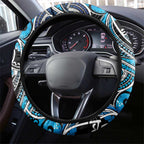 Maori Matariki - Manaia Steering Wheel Cover Galaxy Blue Paua Shell