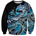 Maori Matariki - Manaia Sweatshirt Galaxy Blue Paua Shell