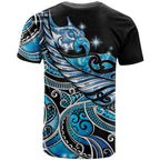 Maori Matariki - Manaia T Shirt Galaxy Blue Paua Shell