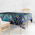 Maori Matariki - Manaia Tablecloth Galaxy Blue Paua Shell