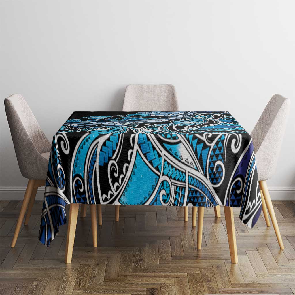 Maori Matariki - Manaia Tablecloth Galaxy Blue Paua Shell
