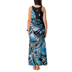 Maori Matariki - Manaia Tank Maxi Dress Galaxy Blue Paua Shell