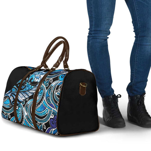 Maori Matariki - Manaia Travel Bag Galaxy Blue Paua Shell