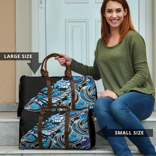 Maori Matariki - Manaia Travel Bag Galaxy Blue Paua Shell