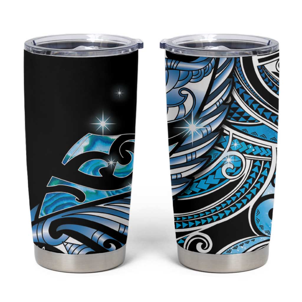 Maori Matariki - Manaia Tumbler Cup Galaxy Blue Paua Shell