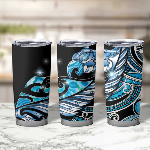 Maori Matariki - Manaia Tumbler Cup Galaxy Blue Paua Shell