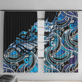 Maori Matariki - Manaia Window Curtain Galaxy Blue Paua Shell