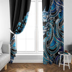 Maori Matariki - Manaia Window Curtain Galaxy Blue Paua Shell