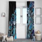 Maori Matariki - Manaia Window Curtain Galaxy Blue Paua Shell