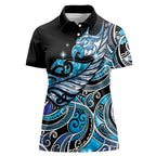 Maori Matariki - Manaia Women Polo Shirt Galaxy Blue Paua Shell