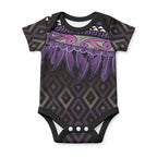 Aotearoa Maori Ngati Porou Iwi Baby Onesie Korowai Tukutuku Kaokao Motifs