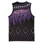 Aotearoa Maori Ngati Porou Iwi Basketball Jersey Korowai Tukutuku Kaokao Motifs