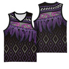 Aotearoa Maori Ngati Porou Iwi Basketball Jersey Korowai Tukutuku Kaokao Motifs