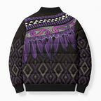 Aotearoa Maori Ngati Porou Iwi Bomber Puffer Jacket Korowai Tukutuku Kaokao Motifs