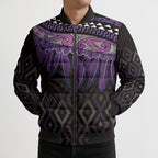 Aotearoa Maori Ngati Porou Iwi Bomber Puffer Jacket Korowai Tukutuku Kaokao Motifs
