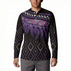 Aotearoa Maori Ngati Porou Iwi Button Sweatshirt Korowai Tukutuku Kaokao Motifs