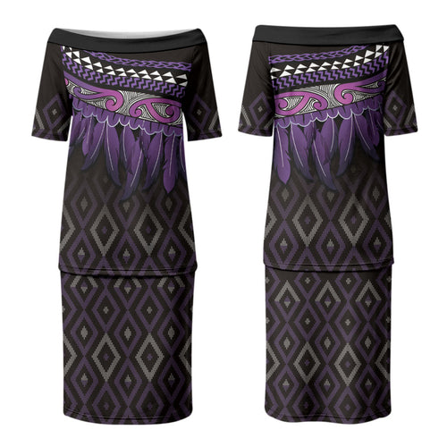 Aotearoa Maori Ngati Porou Iwi Couples Matching Puletasi and Hawaiian Shirt Korowai Tukutuku Kaokao Motifs
