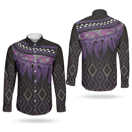 Aotearoa Maori Ngati Porou Iwi Couples Matching Summer Maxi Dress and Long Sleeve Button Shirt Korowai Tukutuku Kaokao Motifs