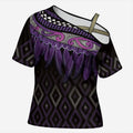 Aotearoa Maori Ngati Porou Iwi Cross Shoulder Shirt Korowai Tukutuku Kaokao Motifs