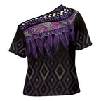Aotearoa Maori Ngati Porou Iwi Cross Shoulder Shirt Korowai Tukutuku Kaokao Motifs