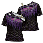 Aotearoa Maori Ngati Porou Iwi Cross Shoulder Shirt Korowai Tukutuku Kaokao Motifs