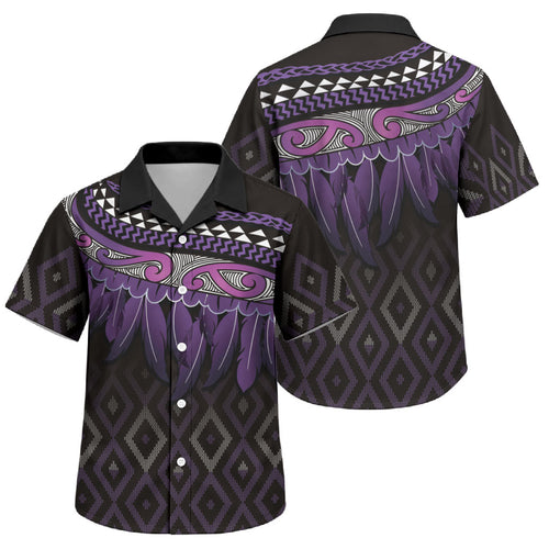 Aotearoa Maori Ngati Porou Iwi Family Matching Off Shoulder Maxi Dress and Hawaiian Shirt Korowai Tukutuku Kaokao Motifs