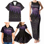Aotearoa Maori Ngati Porou Iwi Family Matching Tank Maxi Dress and Hawaiian Shirt Korowai Tukutuku Kaokao Motifs