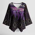 Aotearoa Maori Ngati Porou Iwi Kimono Sleeve Blouse Korowai Tukutuku Kaokao Motifs