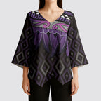 Aotearoa Maori Ngati Porou Iwi Kimono Sleeve Blouse Korowai Tukutuku Kaokao Motifs