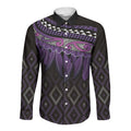 Aotearoa Maori Ngati Porou Iwi Long Sleeve Button Shirt Korowai Tukutuku Kaokao Motifs