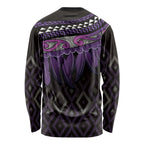 Aotearoa Maori Ngati Porou Iwi Long Sleeve Shirt Korowai Tukutuku Kaokao Motifs