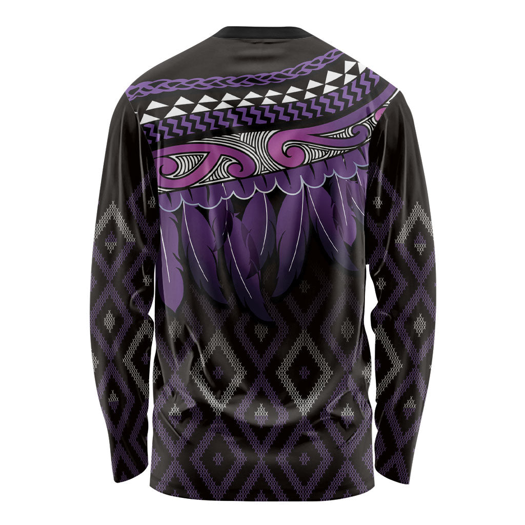 Aotearoa Maori Ngati Porou Iwi Long Sleeve Shirt Korowai Tukutuku Kaokao Motifs
