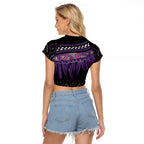Aotearoa Maori Ngati Porou Iwi Raglan Cropped T Shirt Korowai Tukutuku Kaokao Motifs