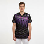 Aotearoa Maori Ngati Porou Iwi Scrub Top Korowai Tukutuku Kaokao Motifs