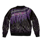 Aotearoa Maori Ngati Porou Iwi Sleeve Zip Bomber Jacket Korowai Tukutuku Kaokao Motifs