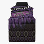 Aotearoa Maori Ngati Porou Iwi Sleeveless Puffer Jacket Korowai Tukutuku Kaokao Motifs