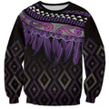 Aotearoa Maori Ngati Porou Iwi Sweatshirt Korowai Tukutuku Kaokao Motifs
