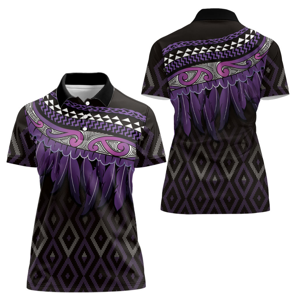 Aotearoa Maori Ngati Porou Iwi Women Polo Shirt Korowai Tukutuku Kaokao Motifs
