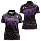 Aotearoa Maori Ngati Porou Iwi Women Polo Shirt Korowai Tukutuku Kaokao Motifs