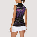 Aotearoa Maori Ngati Porou Iwi Women Sleeveless Polo Shirt Korowai Tukutuku Kaokao Motifs