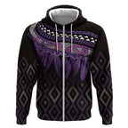 Aotearoa Maori Ngati Porou Iwi Zip Hoodie Korowai Tukutuku Kaokao Motifs