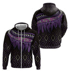 Aotearoa Maori Ngati Porou Iwi Zip Hoodie Korowai Tukutuku Kaokao Motifs