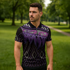 Aotearoa Maori Ngati Porou Iwi Zipper Polo Shirt Korowai Tukutuku Kaokao Motifs