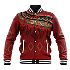 Aotearoa Maori Waikato Tainui Iwi Baseball Jacket Korowai Tukutuku Kaokao Motifs