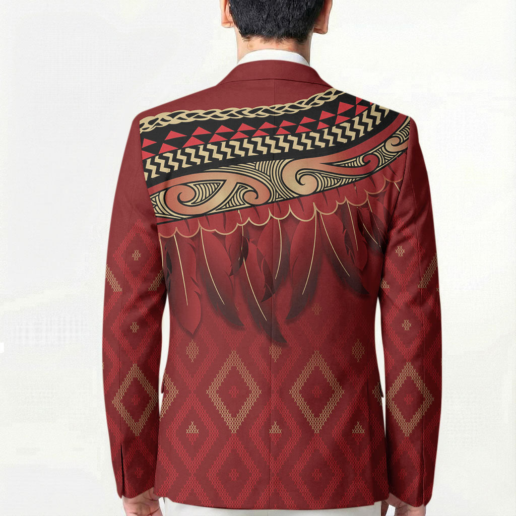 Aotearoa Maori Waikato Tainui Iwi Blazer Korowai Tukutuku Kaokao Motifs