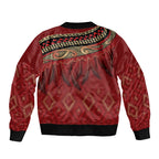 Aotearoa Maori Waikato Tainui Iwi Bomber Jacket Korowai Tukutuku Kaokao Motifs