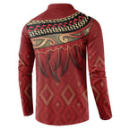 Aotearoa Maori Waikato Tainui Iwi Button Sweatshirt Korowai Tukutuku Kaokao Motifs