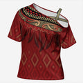 Aotearoa Maori Waikato Tainui Iwi Cross Shoulder Shirt Korowai Tukutuku Kaokao Motifs